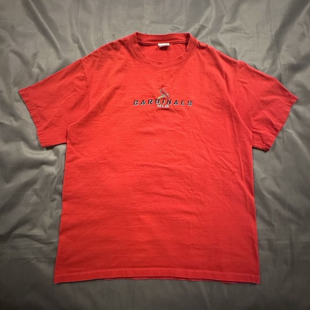 Vintage St Louis Cardinals Shirt Mens Large Embroidery 00s Y2K Baseball Tee CSA